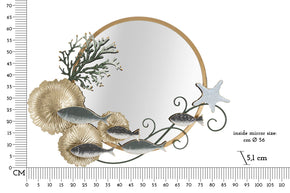 Wandspiegel Fisch Bunt 65,4 cm