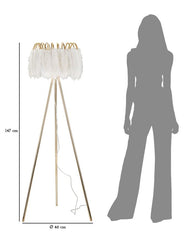 Stehlampe Feder Gold Weiß 147 cm – Stehleuchte