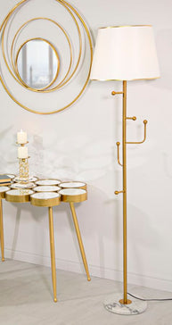 Stehlampe Hanger Gold Weiß 173 cm – Stehleuchte