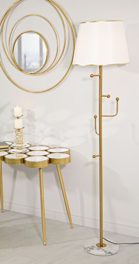 Stehlampe Hanger Gold Weiß 173 cm – Stehleuchte