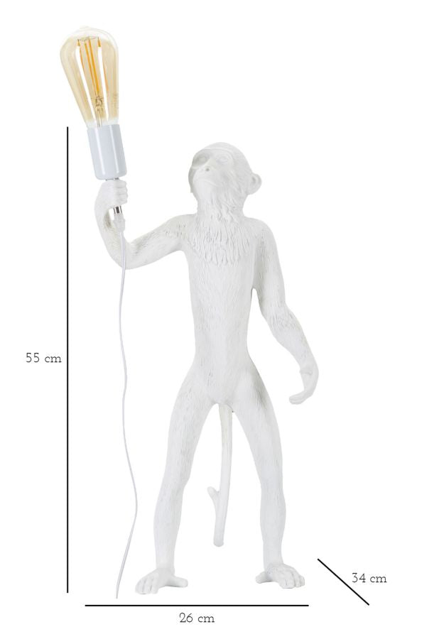 Tischlampe Affe Weiß 55 cm – Tischleuchte