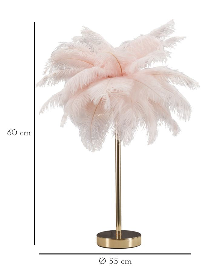 Tischlampe Palme Rosa Gold 55 cm – Tischleuchte