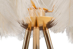 Tischlampe Feder Gold Weiß 60 cm – Tischleuchte
