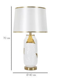 Tischlampe Gold Weiß 70 cm – Tischleuchte