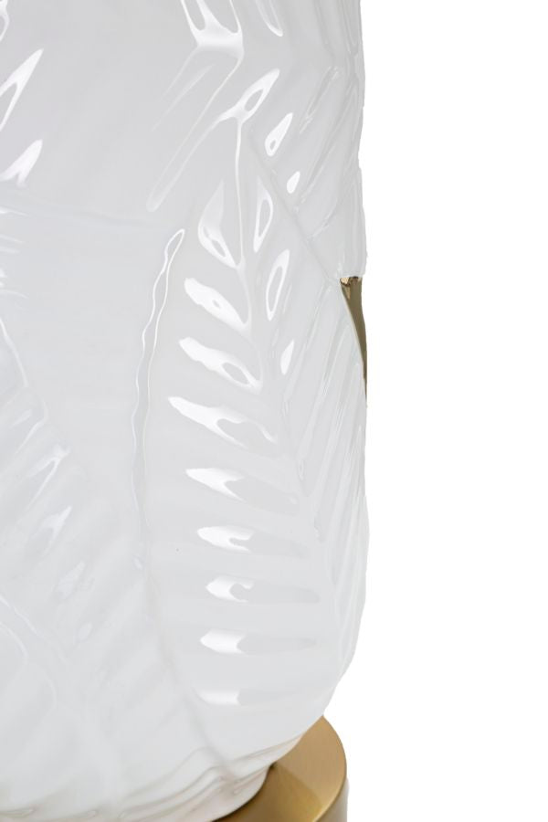 Tischlampe Gold Weiß 70 cm – Tischleuchte