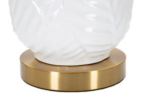 Tischlampe Gold Weiß 70 cm – Tischleuchte