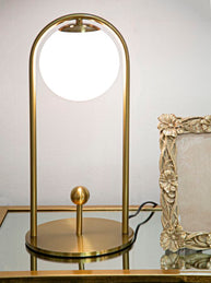 Tischlampe Arc A Gold Weiß 47 cm – Tischleuchte