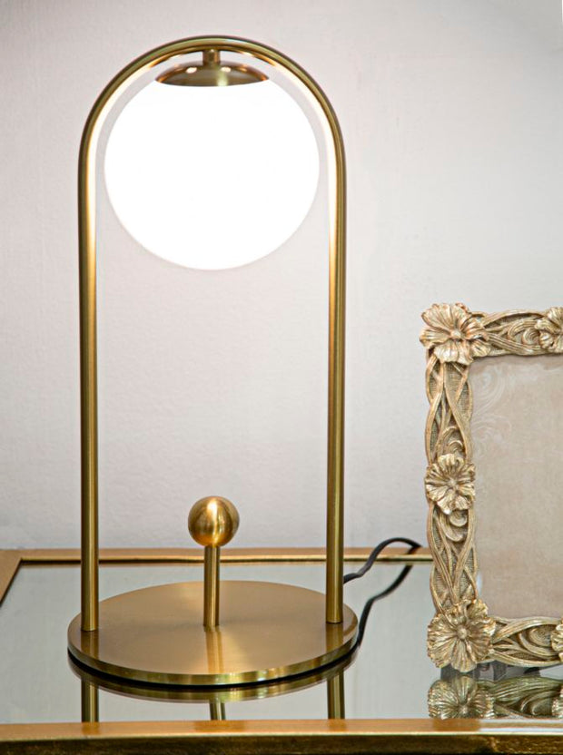 Tischlampe Arc A Gold Weiß 47 cm – Tischleuchte