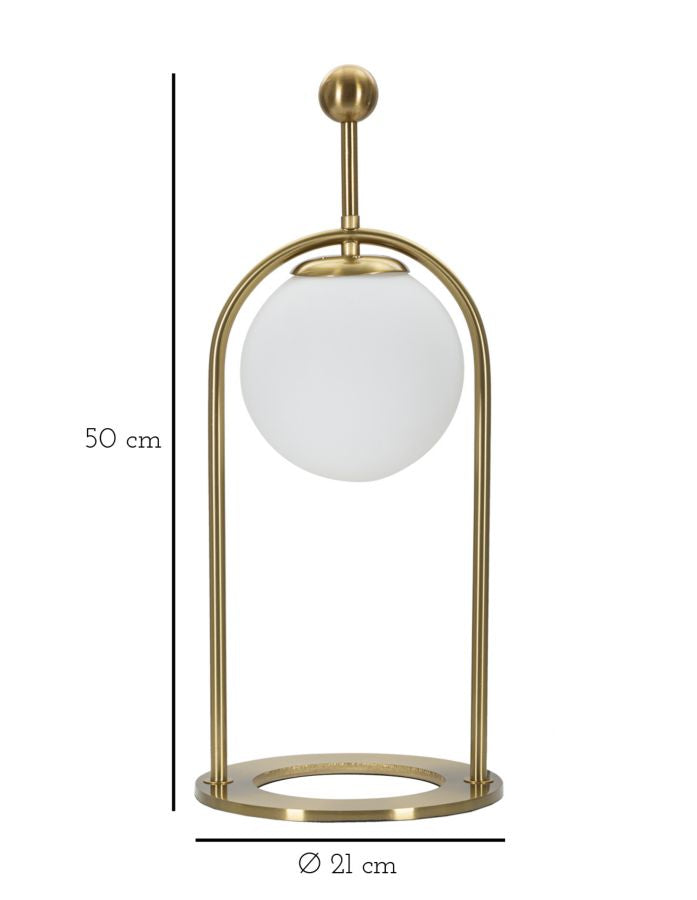 Tischlampe Arc B Gold Weiß 50 cm – Tischleuchte