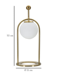 Tischlampe Arc B Gold Weiß 50 cm – Tischleuchte