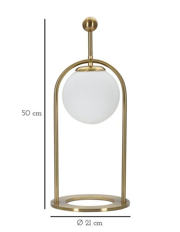 Tischlampe Arc B Gold Weiß 50 cm – Tischleuchte