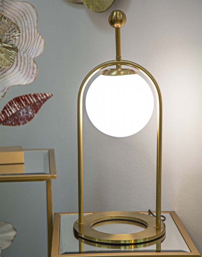 Tischlampe Arc B Gold Weiß 50 cm – Tischleuchte