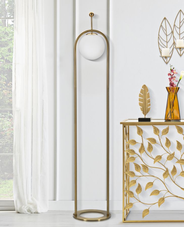 Stehlampe Gold Weiß 168 cm – Stehleuchte