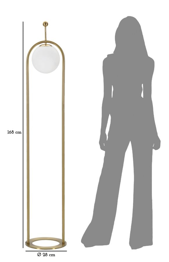 Stehlampe Gold Weiß 168 cm – Stehleuchte
