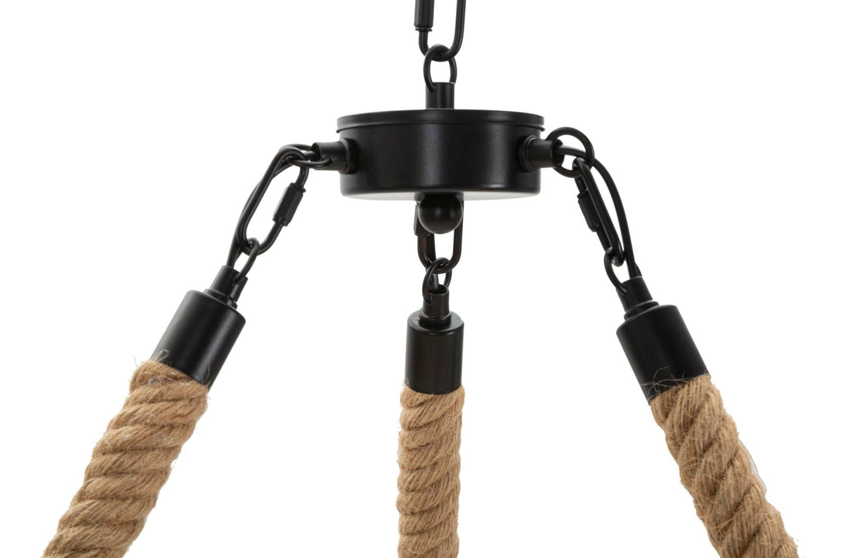 Pendelleuchte Seil Braun Schwarz 90 cm – Hängelampe