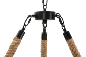 Pendelleuchte Seil Braun Schwarz 90 cm – Hängelampe