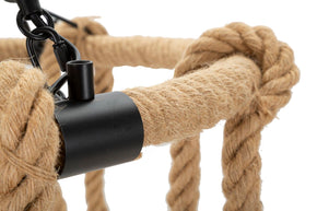 Pendelleuchte Seil Braun Schwarz 90 cm – Hängelampe