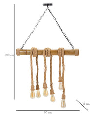 Pendelleuchte Bambus Braun 120 cm – Hängelampe