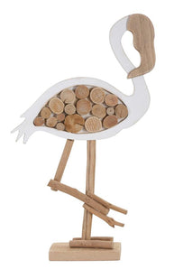 Dekofigur Flamingo Weiß Natur – Tierfigur