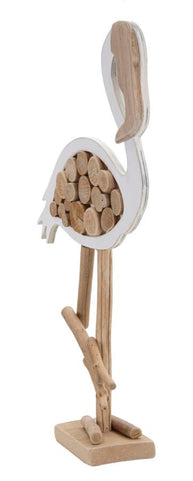Dekofigur Flamingo Weiß Natur – Tierfigur