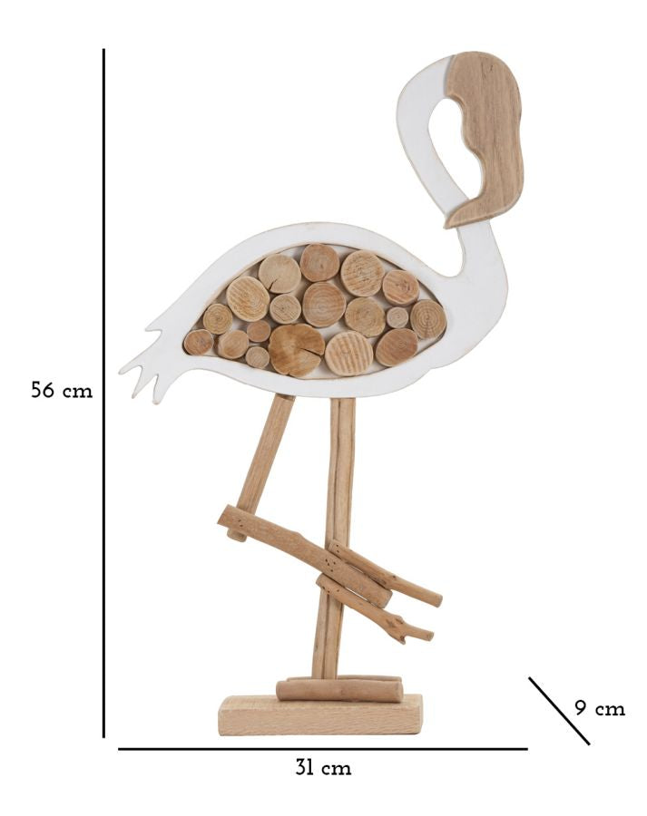 Dekofigur Flamingo Weiß Natur – Tierfigur