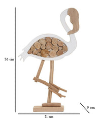 Dekofigur Flamingo Weiß Natur – Tierfigur