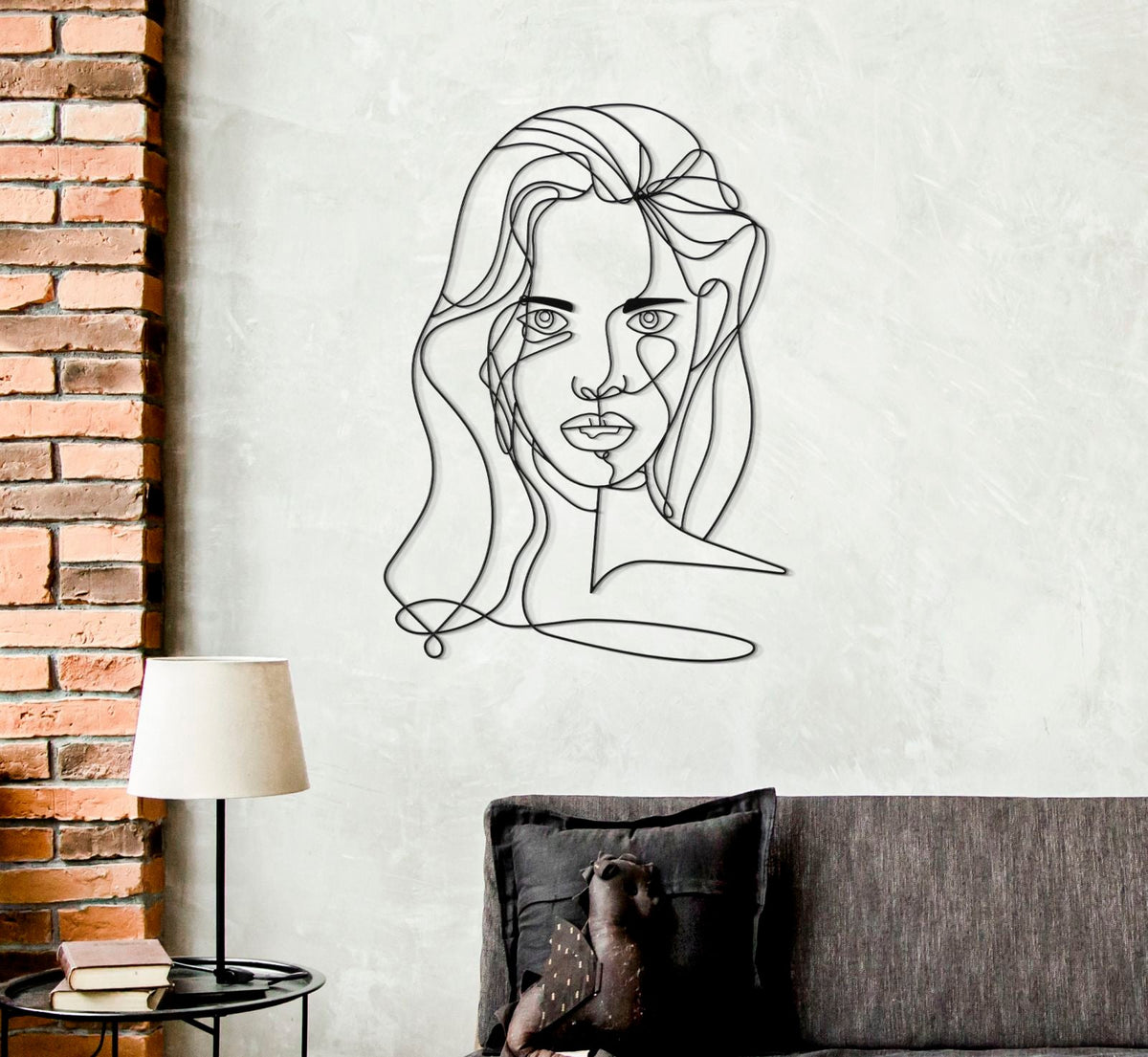 Wandpaneel Frauengesicht Schwarz 57,5×80 cm – Wanddeko