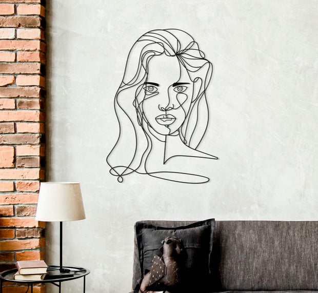 Wandpaneel Frauengesicht Schwarz 57,5×80 cm – Wanddeko