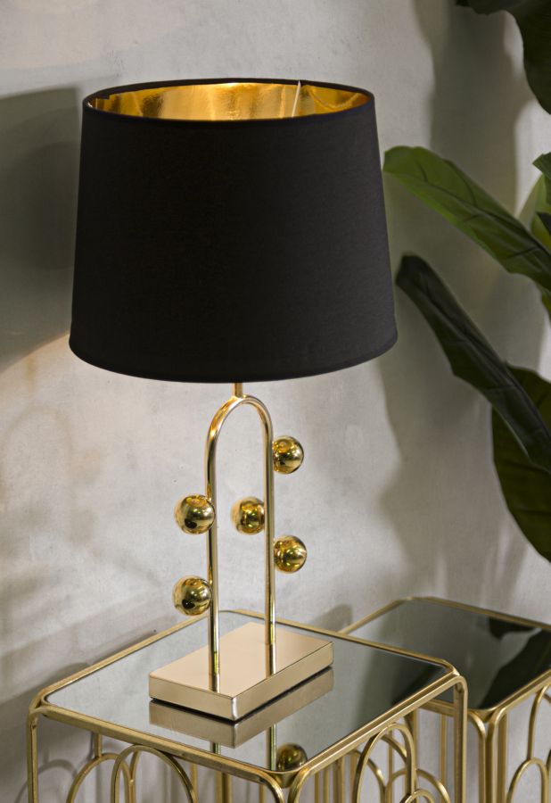 Tischlampe Bubble Schwarz Gold 61 cm – Tischleuchte