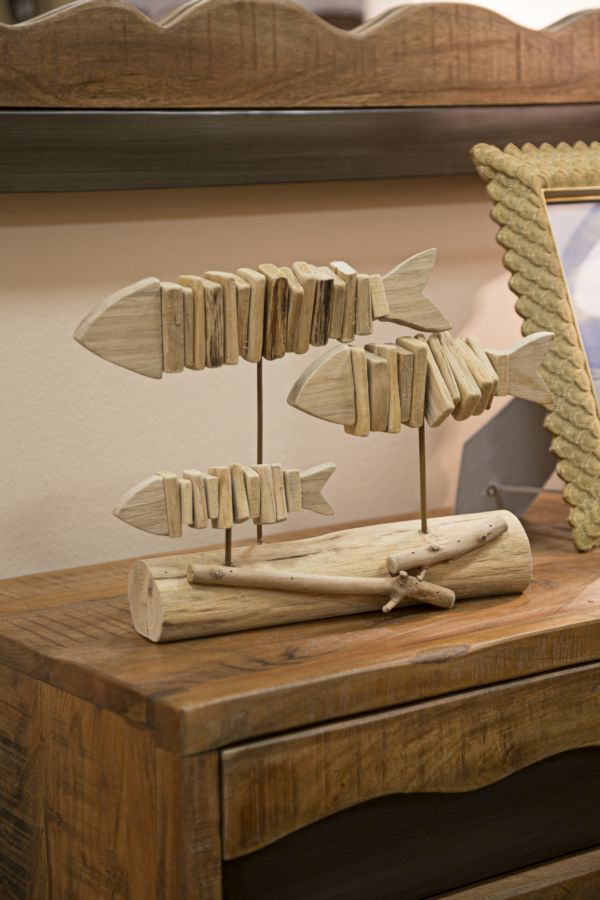 Maritime Deko Fisch Holz – Skulptur Deko