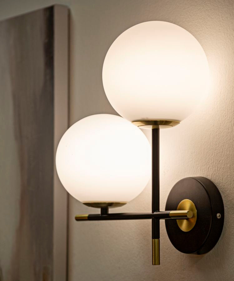 Wandleuchte Darky Gold Weiß 35 cm – Wandlampe