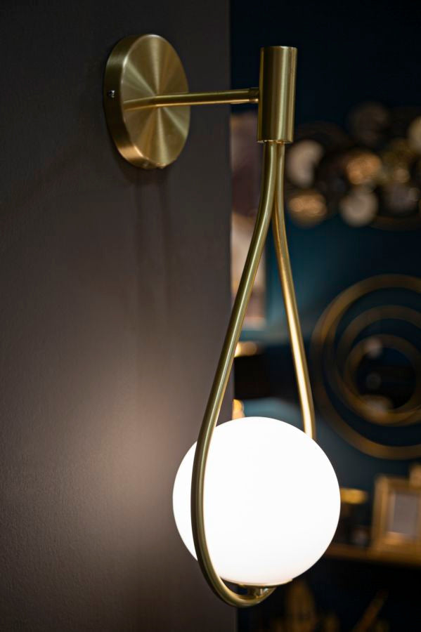 Wandleuchte Glamy Drop Gold Weiß 52 cm – Wandlampe