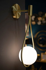Wandleuchte Glamy Drop Gold Weiß 52 cm – Wandlampe