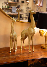 Dekofigur Giraffe Kariert Gold – Tierfigur