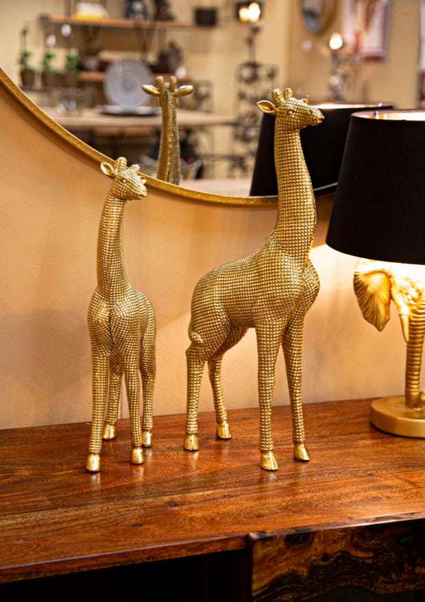 Dekofigur Giraffe Kariert Gold – Tierfigur