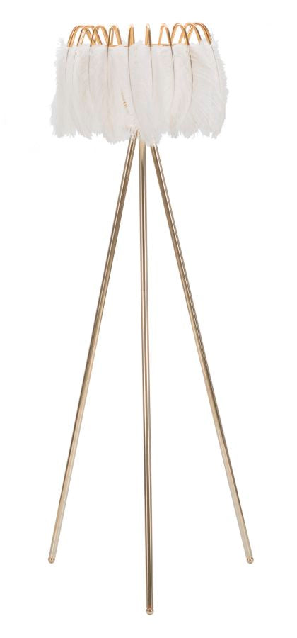 Stehlampe Feder Gold Weiß 147 cm – Stehleuchte