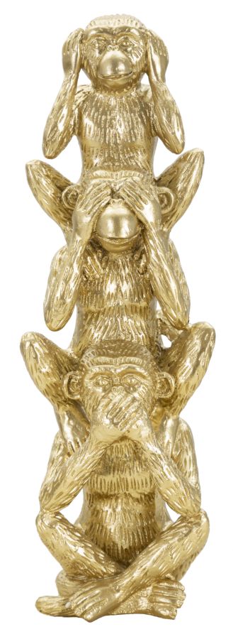 Dekofigur Affen Gold – Skulptur Deko