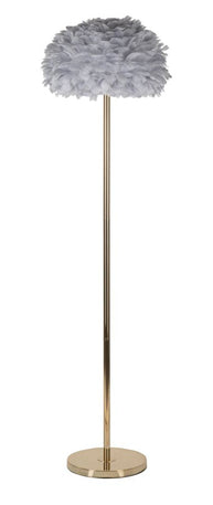 Stehlampe Feder Grau Gold 170 cm – Stehleuchte