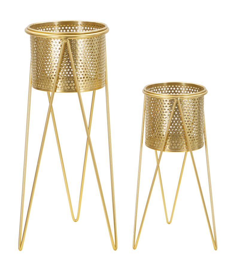 Blumenständer Glat Gold 2er Set – Pflanzenständer Deko