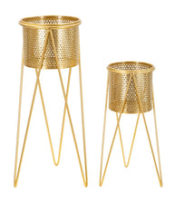 Blumenständer Glat Gold 2er Set – Pflanzenständer Deko
