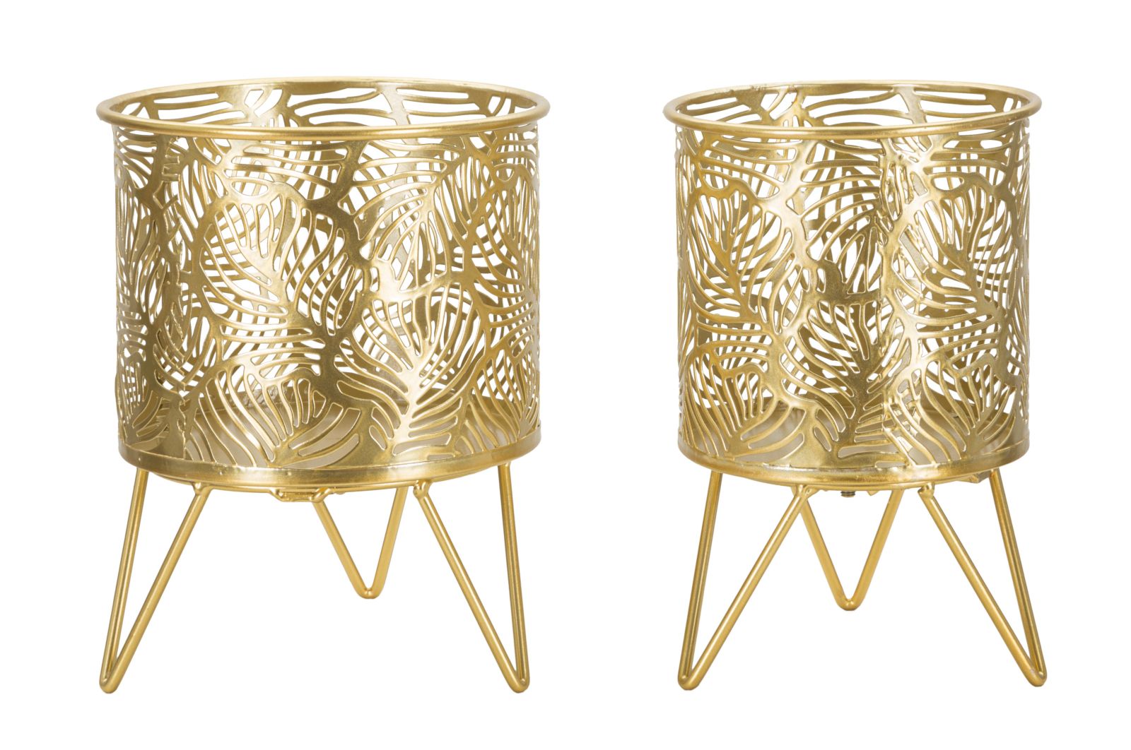 Blumenständer Naty Gold 2er Set Klein – Pflanzenständer Deko