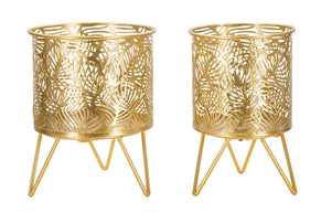Blumenständer Naty Gold 2er Set Klein – Pflanzenständer Deko