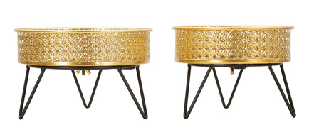 Blumenständer Bossy Gold Schwarz 2er Set – Pflanzenständer Deko