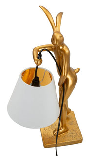 Tischlampe Hase Gold Weiß 47 cm – Tischleuchte