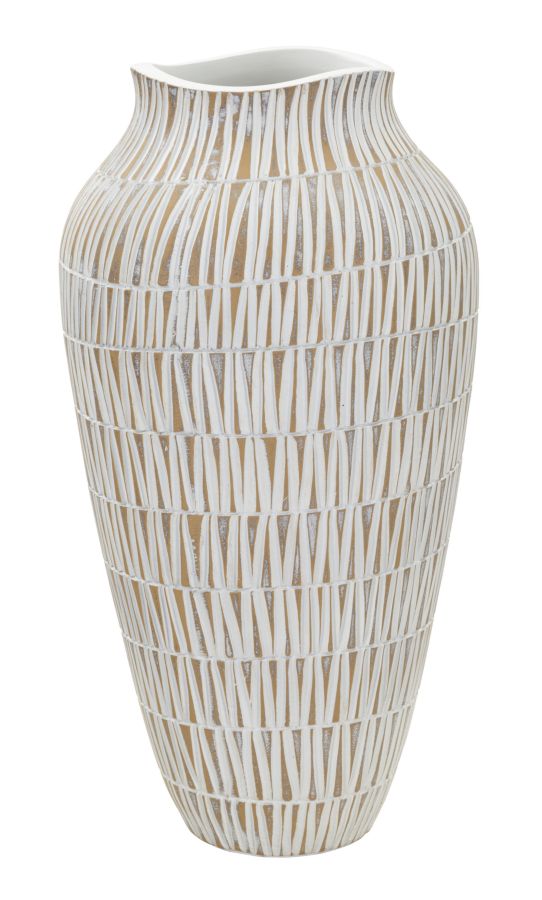 Blumenvase Stiky Gold Weiß 44 cm