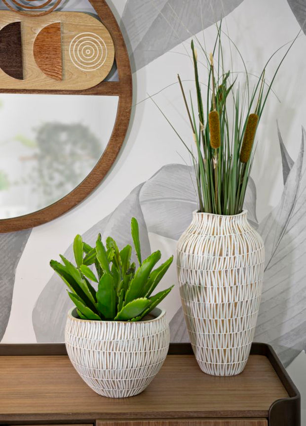 Blumenvase Stiky Gold Weiß 44 cm