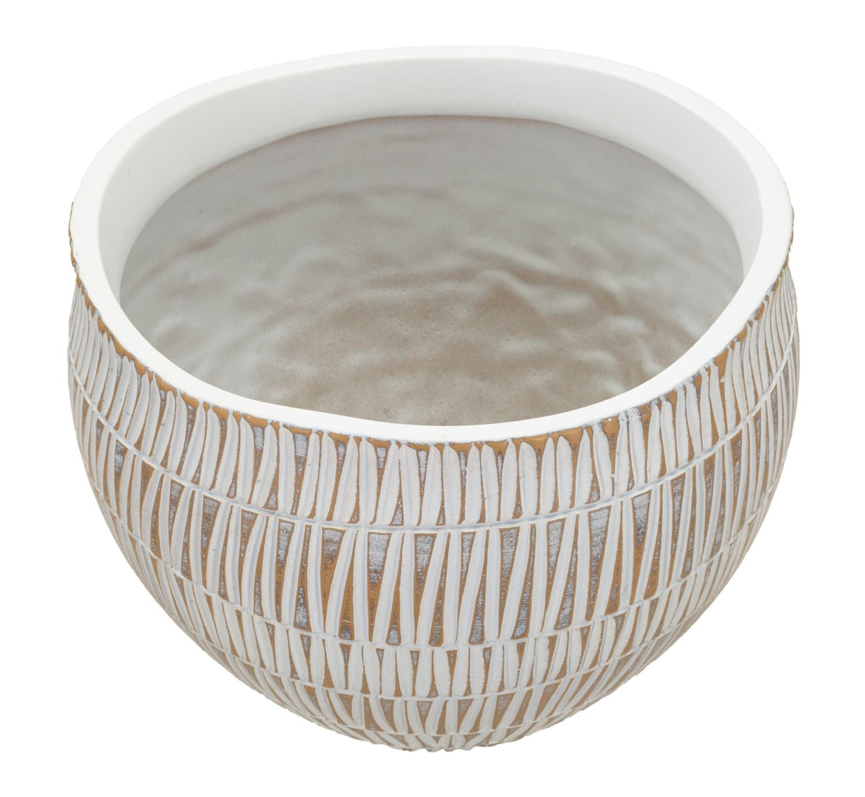 Vase Geometrisch Gold Weiß Rund – Blumenvase Deko