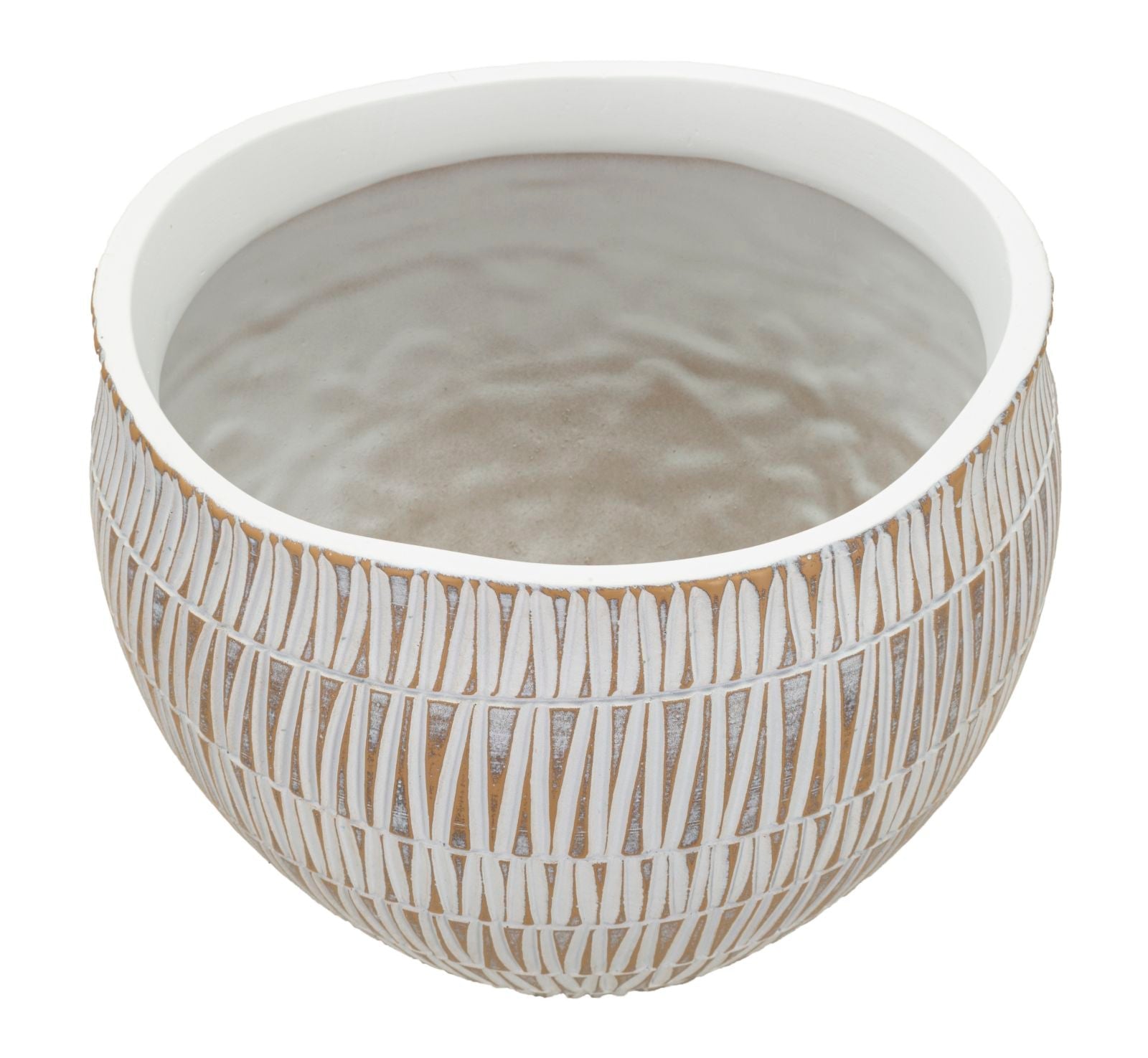 Vase Geometrisch Gold Weiß Rund – Blumenvase Deko