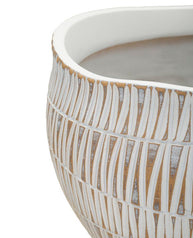 Vase Geometrisch Gold Weiß Rund – Blumenvase Deko