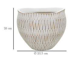 Vase Geometrisch Gold Weiß Rund – Blumenvase Deko